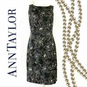 Ann Taylor Silk Sleeveless Floral Sheath Dress